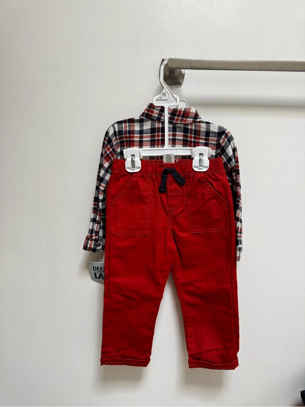 Toddler Boy Little Lad 3-pc Red Bomber Vest, Shirt & Pants Set NWT